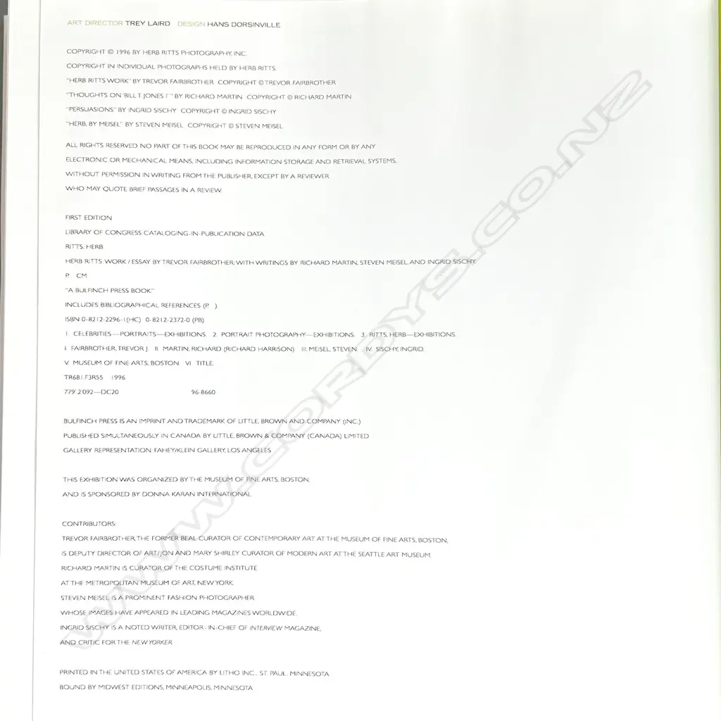 HERB RITTS: WORK Image 1++